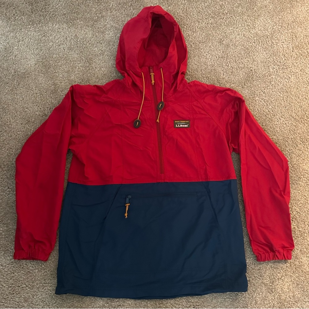 L.L. Bean Red and Navy Hooded Jacket